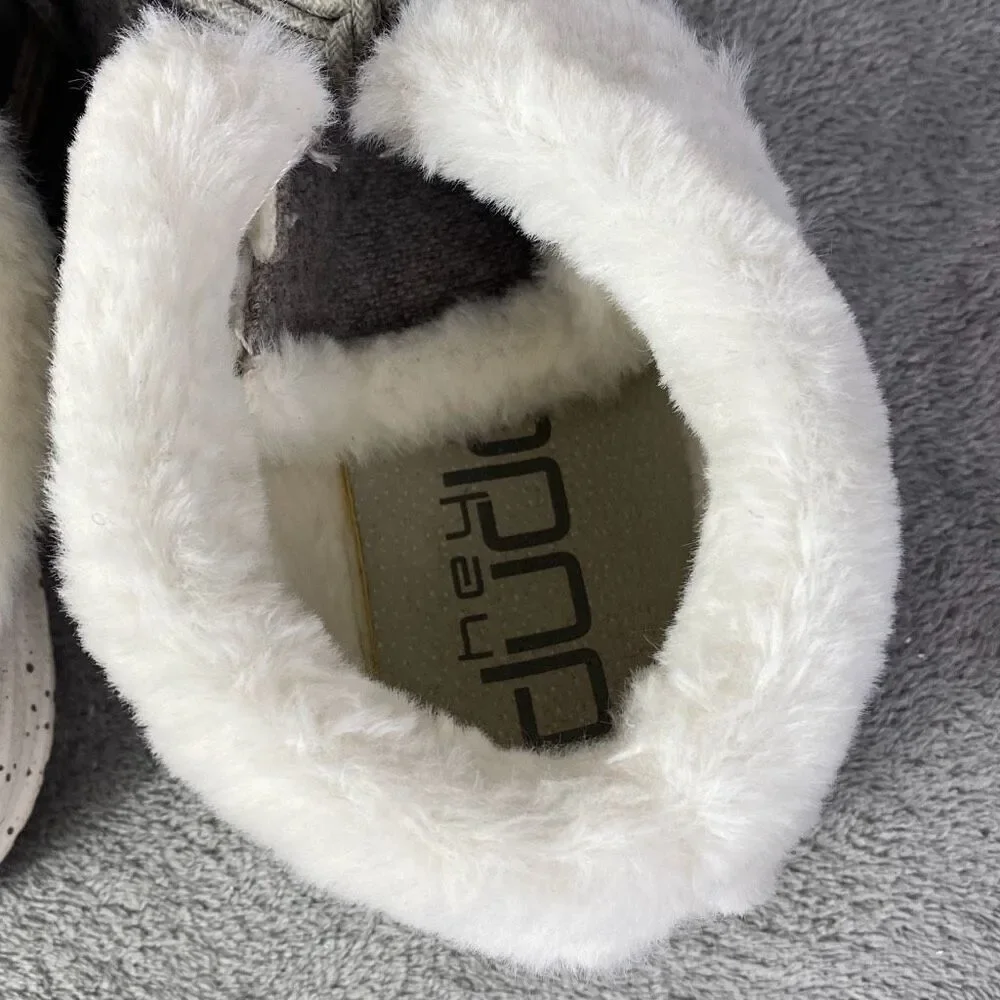 Hey Dude Gray Faux Fur Lined Slip-On Sneakers